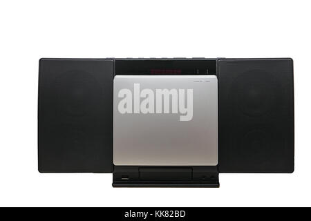Mini music audio system isolated on white background. Stock Photo