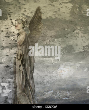 Fantasy artistic background representing a woman angel Stock Photo