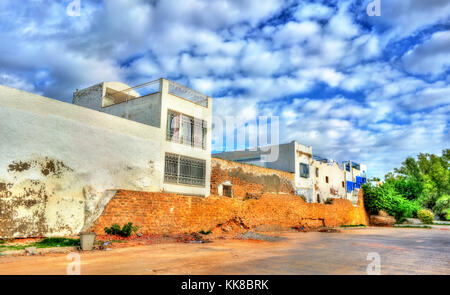 Traditional houses in Medina of Hammamet, Tunisia Stock Photo