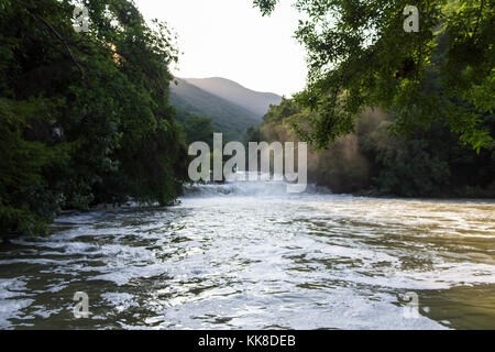 Waterfalls in the forest. Tamasopo, San Luis Potosí. Mexico Stock Photo