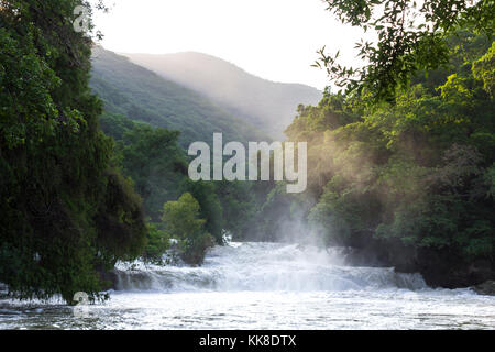 Waterfalls in the forest. Tamasopo, San Luis Potosí. Mexico Stock Photo