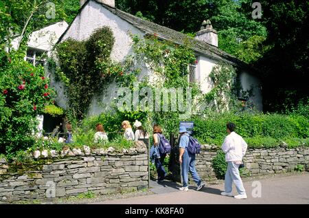 Dove Cottage. Home of poet William Wordsworth and later Thomas deQuincey in village of Grasmere in the Lake District National Park, Cumbria, England Stock Photo