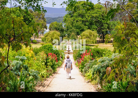 Government Gardens were developed as  ornamental gardens primarily for the enjoyment of the ladies of the penal settlement - Port Arthur, Tasmania, Au Stock Photo