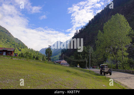 Kalpa is a small town in the Sutlej river valley. Himachal Pradesh, Northern India. Stock Photo