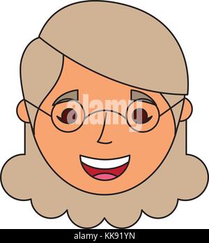 old woman portrait lady grandma cartoon Stock Vector