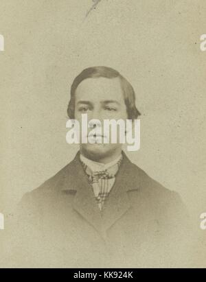 Black and white photograph, portrait, half length, of a man wearing a coat and tie, marked Jerome Walker, 1866. From the New York Public Library. Stock Photo