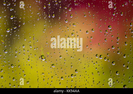 Raindrops On A Window Pane Stock Photo