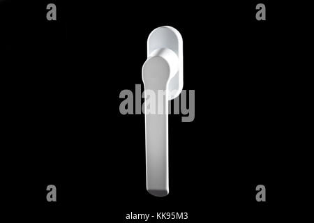 white window handle isolated on black background Stock Photo