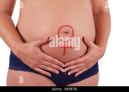 Painted pregnant belly flower hi-res stock photography and images - Alamy