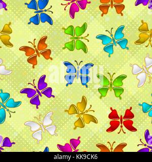 Seamless Pattern, Butterflies Stock Vector
