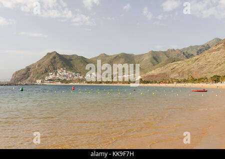 Playa de las Teresitas tenerife canary islands isles canaries golden sand sandy beach beaches near santa cruz Stock Photo