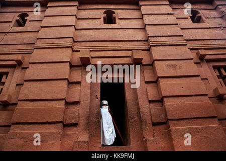 Ethiopian orthodox priest at Biete Amanuel church in Lalibela, Ethiopia. Stock Photo