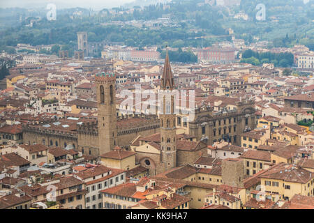 Florence, ITALY - October, 2017 Florence aerial foggy cityscape Stock Photo