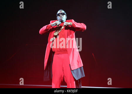 CINCINNATI, OH - SEPTEMBER 17: Sean 'Diddy' Combs performs during the Bad Boy Reunion Tour at the U.S. Bank Arena on September 17, 2016  in Cincinnati, Ohio   People:  Sean Combs  T Stock Photo