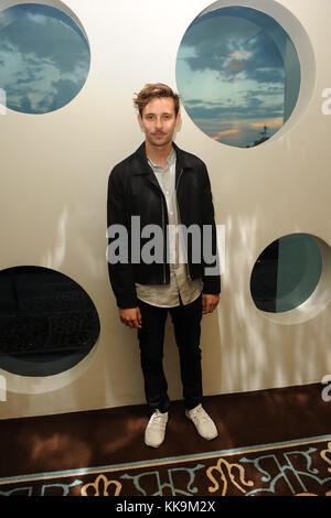 MIAMI BEACH , FL - MAY 20: Flume poses for a portrait during the Y-100 I Heart Pool Party pre concert at Bleaulive at Fontainebleau Miami Beach on May 20, 2015 in Miami Beach, Florida.   People:  Flume Stock Photo