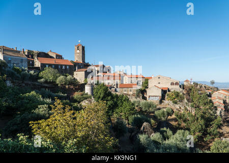 cityscape view of Monsanto village, Portugal, view on a houses with red tile rooftops Stock Photo