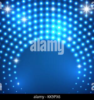 Glowing dots circle. Abstract neon lights background for your design Stock Vector