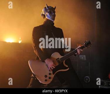 MIAMI BEACH, FL - NOVEMBER 03: Nameless GhoulsI of Ghost performs at The Fillmore on November 3, 2016 in Miami Beach, Florida   People:  Nameless Ghouls Stock Photo