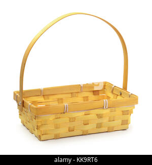 Empty small basket isolated on white background Stock Photo