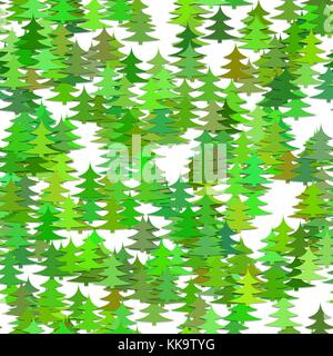 Seamless abstract random pine tree pattern background - vector Christmas holiday decoration graphic design Stock Vector