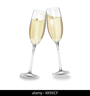 Two glasses of champagne. Stock Vector