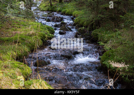 Beautiful mountain stream running down the side of a hill Stock Photo
