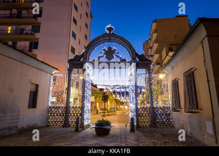 1840s Gate of the former ILVA Ironworks Complex in Follonica at Christmas time Stock Photo