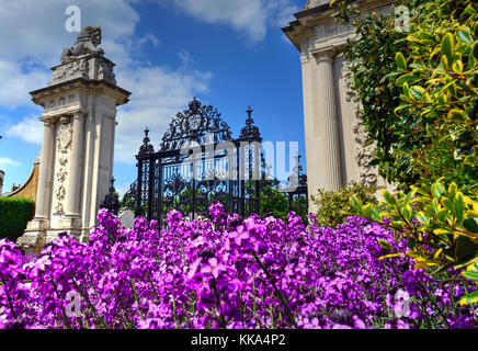 East Molesey, UK - May 26, 2015 - A view of Hampton Court Palace, a royal palace in the borough of Richmond upon Thames, London, England. Stock Photo