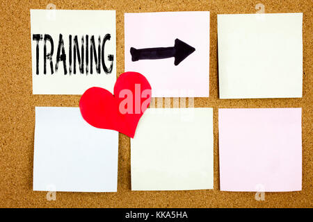 Conceptual hand writing text caption inspiration showing Training concept for Education Text knowledge study and Love written wooden background, remin Stock Photo