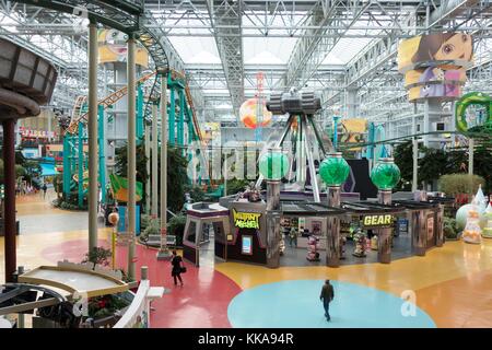 Nickelodeon Universe amusement park at Mall of America in Bloomington, Minnesota, USA. Stock Photo
