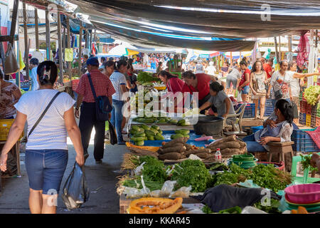 Food stalls in Belem Market, in Iquitos, Peru, South America Stock Photo