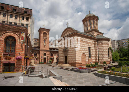 Curtea Veche Church built by Mircea Ciobanul in 1559, Orthodox Romanian, part of palace during the rule of Vlad III Dracula, Bucharest, Romania Stock Photo