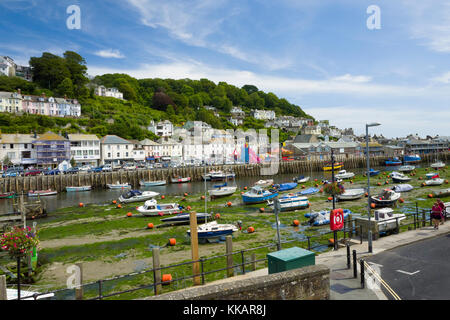 Looe harbour and bridge, Cornwall, England, United Kingdom, Europe Stock Photo