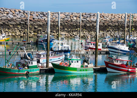 Harbour boats, Saint Quay Portrieux, Cotes d'Armor, Brittany, France, Europe Stock Photo