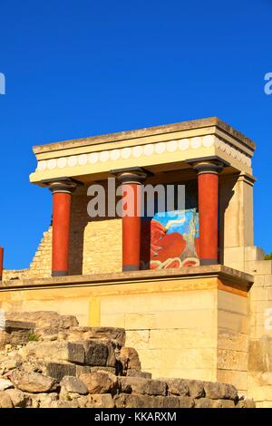 Charging Bull And Olive Tree Fresco, The Minoan Palace Of Knossos ...