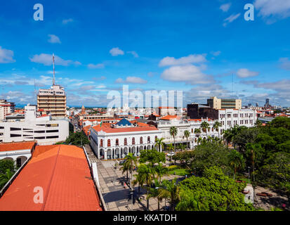 Elevated view of 24 de Septiembre Square, Santa Cruz de la Sierra, Bolivia, South America Stock Photo