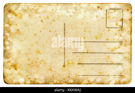 Vintage postcard isolated on white background Stock Photo