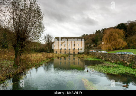 Belvedere Mill, an old Cotswold stone mill in the Chalford Valley near Stroud, Gloucestershire. Stock Photo