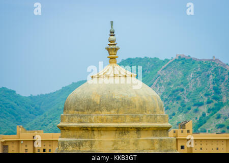 Jaipur, India - September 20, 2017: Beautiful view of the dome of Amber Fort near Jaipur, Rajasthan, India Stock Photo