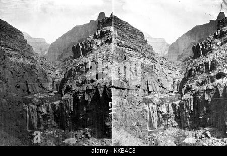 Stereograph of Tapeats Creek in Grand Canyon National Park, Arizona. Image courtesy USGS. 1872. Stock Photo