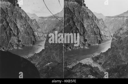 A stereograph First Granite Gorge in Grand Canyon National Park, Arizona, 1872. Image courtesy USGS. Stock Photo