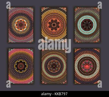 Collection retro cards. Ethnic backgrounds. Card of invitation. Vintage ...