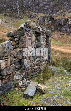 Old slate quarry at Cwmorthin, Tanygrisiau, North Wales. Stock Photo