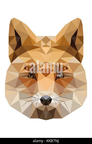 Low-poly of Fox face - unique artwork useful for designs Stock Photo