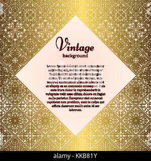 Premium frame in oriental style. Mosaic background. Islamic card with place for text. Arabic, indian, turkish, pakistan, chinese, japanese, asian moti Stock Vector