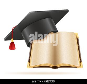 academic graduation mortarboard square cap vector illustration isolated on white background Stock Vector