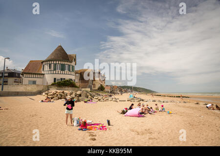 Beach at Villers sur Mer, Normandy, France, Europe. Stock Photo