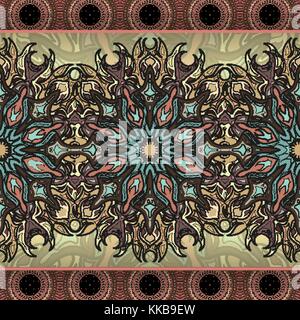 Ornate floral seamless texture, endless pattern with vintage mandala elements. Can be used for wallpaper, pattern fills, web page background, surface  Stock Vector
