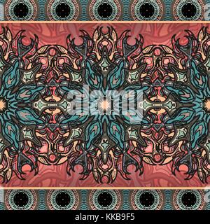 Ornate floral seamless texture, endless pattern with vintage mandala elements. Can be used for wallpaper, pattern fills, web page background, surface Stock Vector