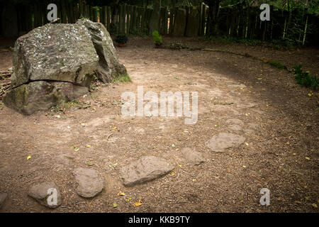 Merlin's tomb,  Forest of Paimpont, Brittany, France, Europe. Stock Photo